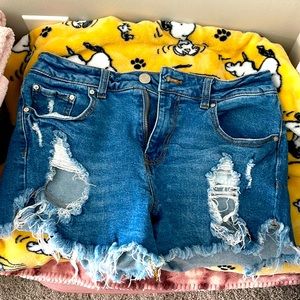 Indigo Rein ripped shorties